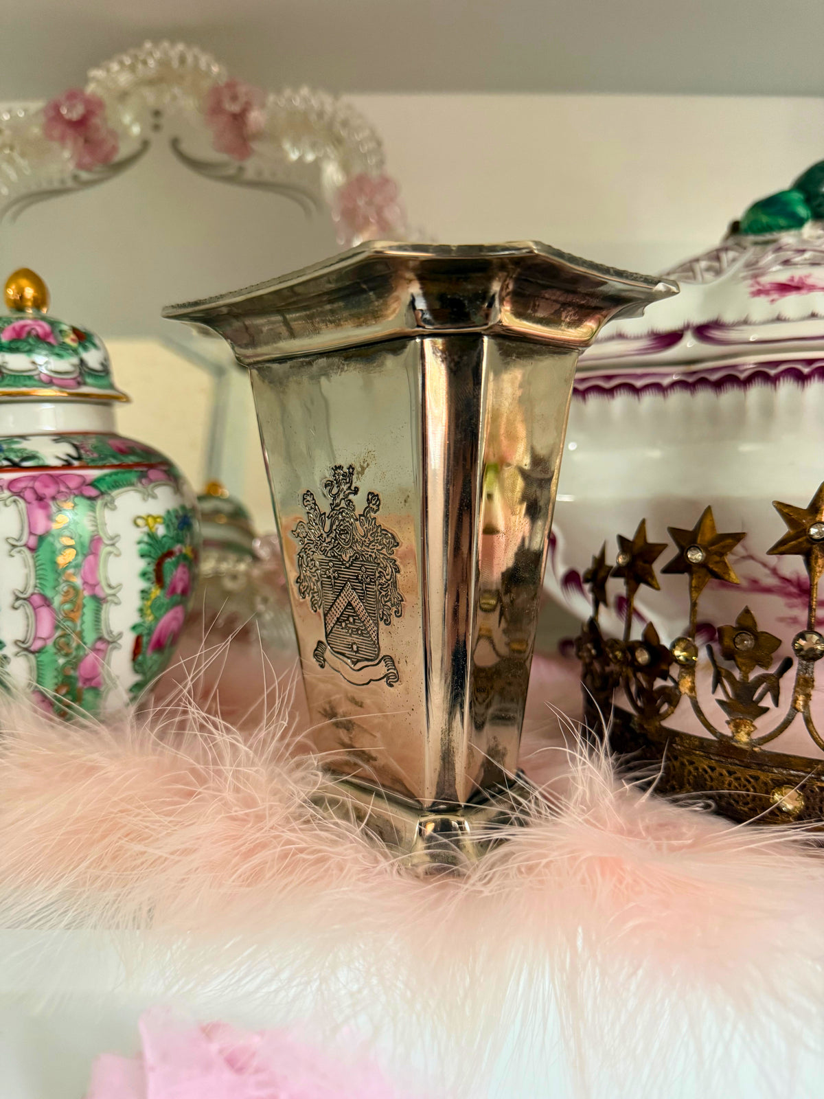 Silver Crest Vase