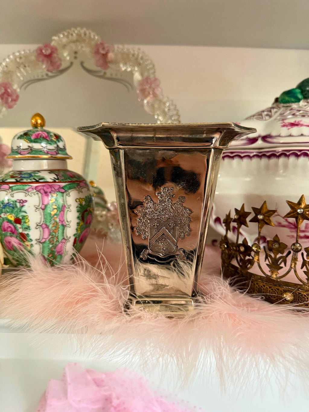 Silver Crest Vase
