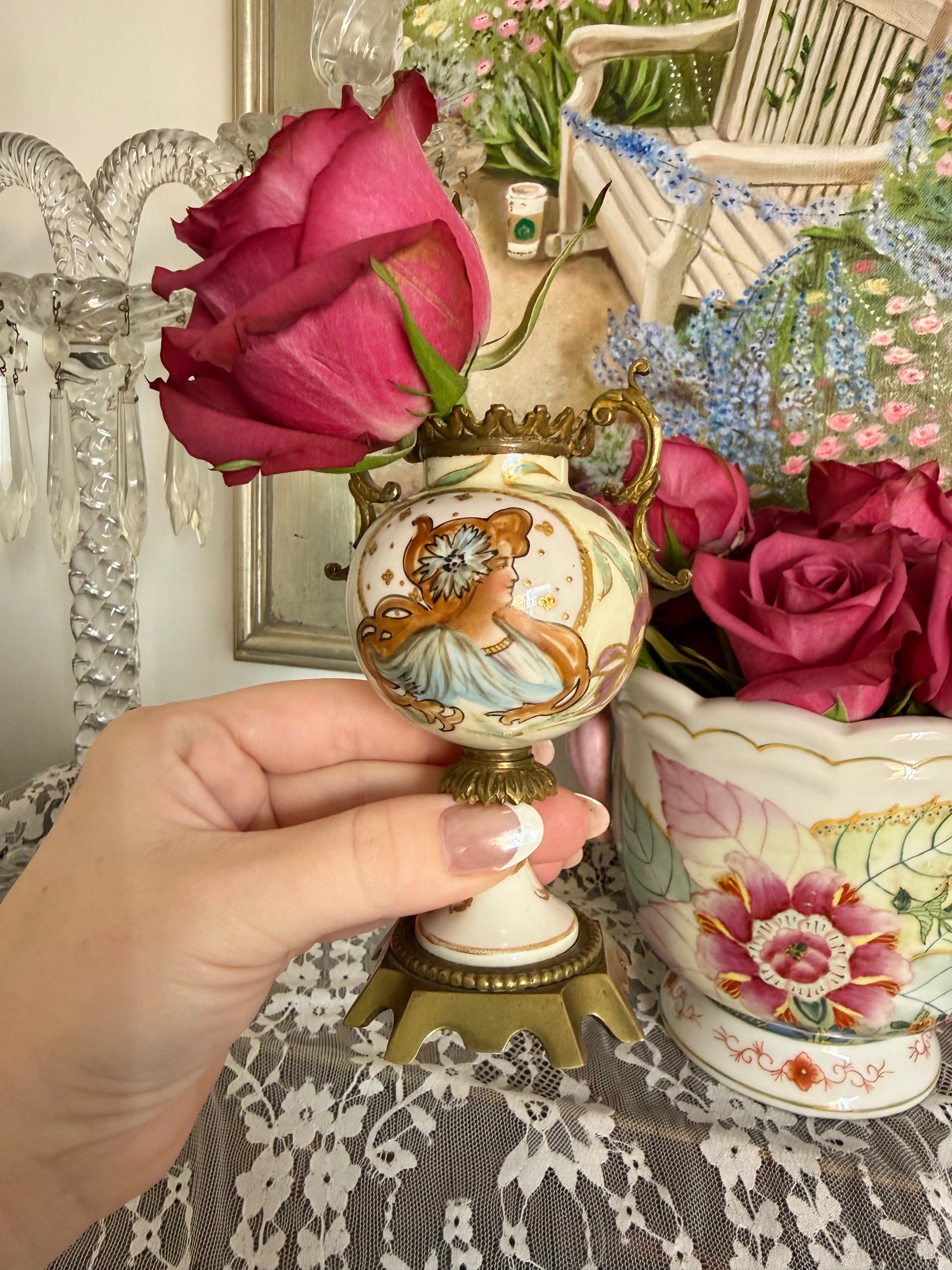 French Art Nouveau Miniature Urn