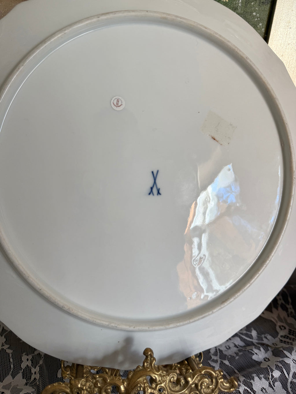 Meissen Indian Pink Porcelain Cake Plate