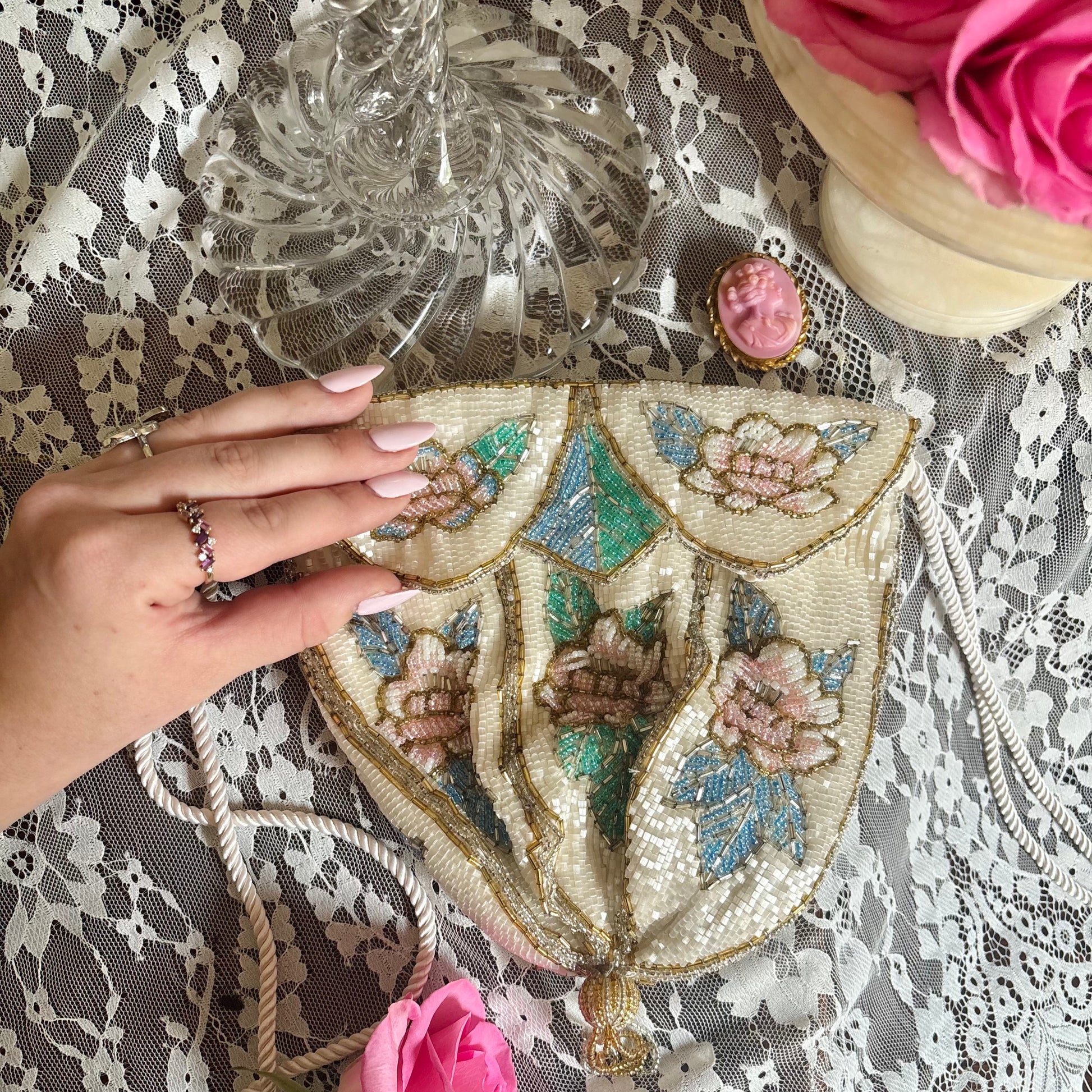 Hand-Beaded Evening Bag