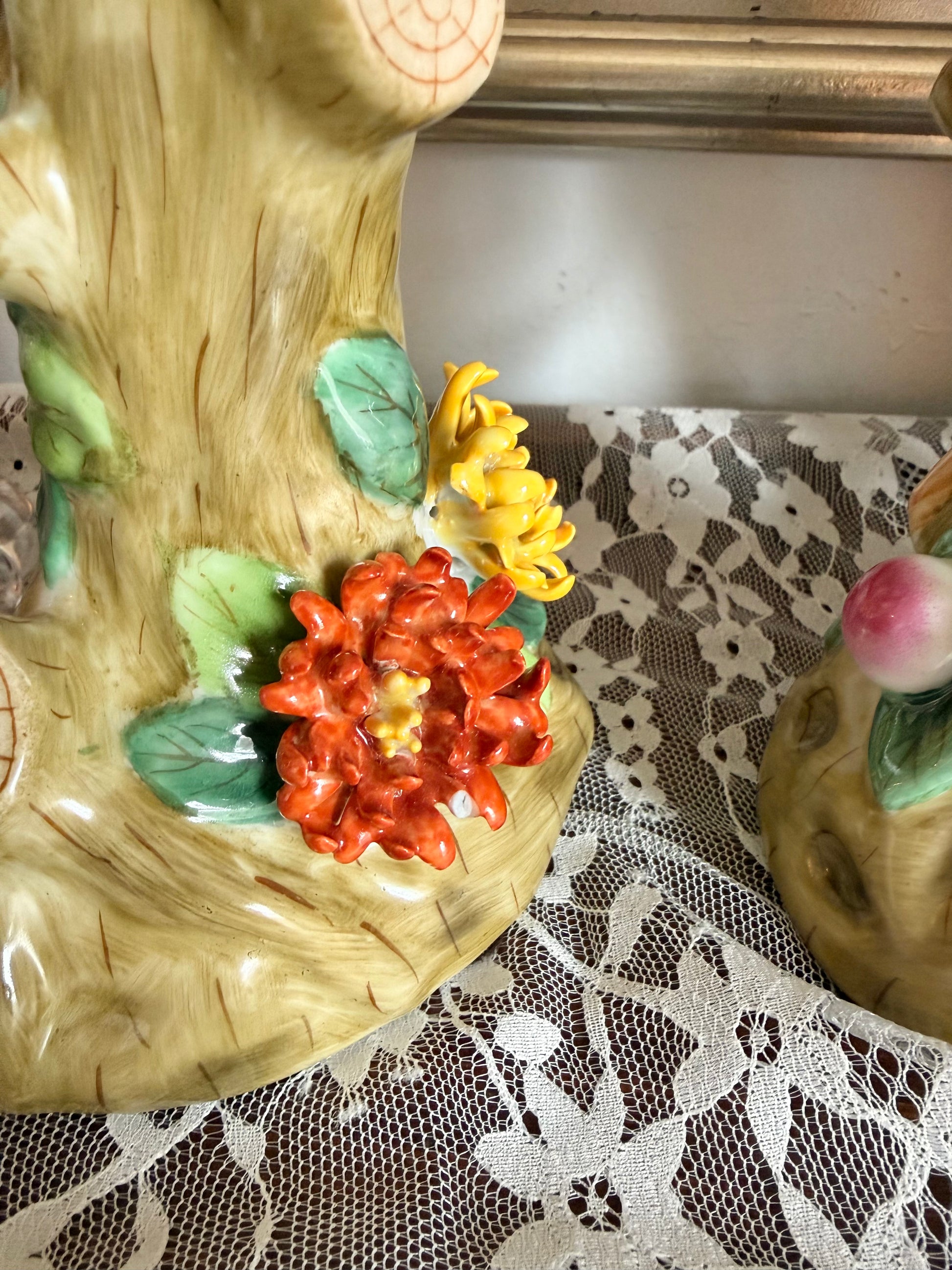 Porcelain Parrot Hand Painted Andrea by Sadek Pair