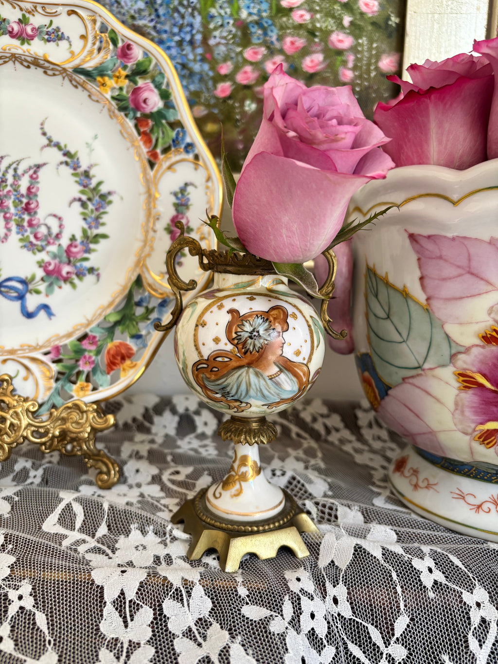 French Art Nouveau Miniature Urn