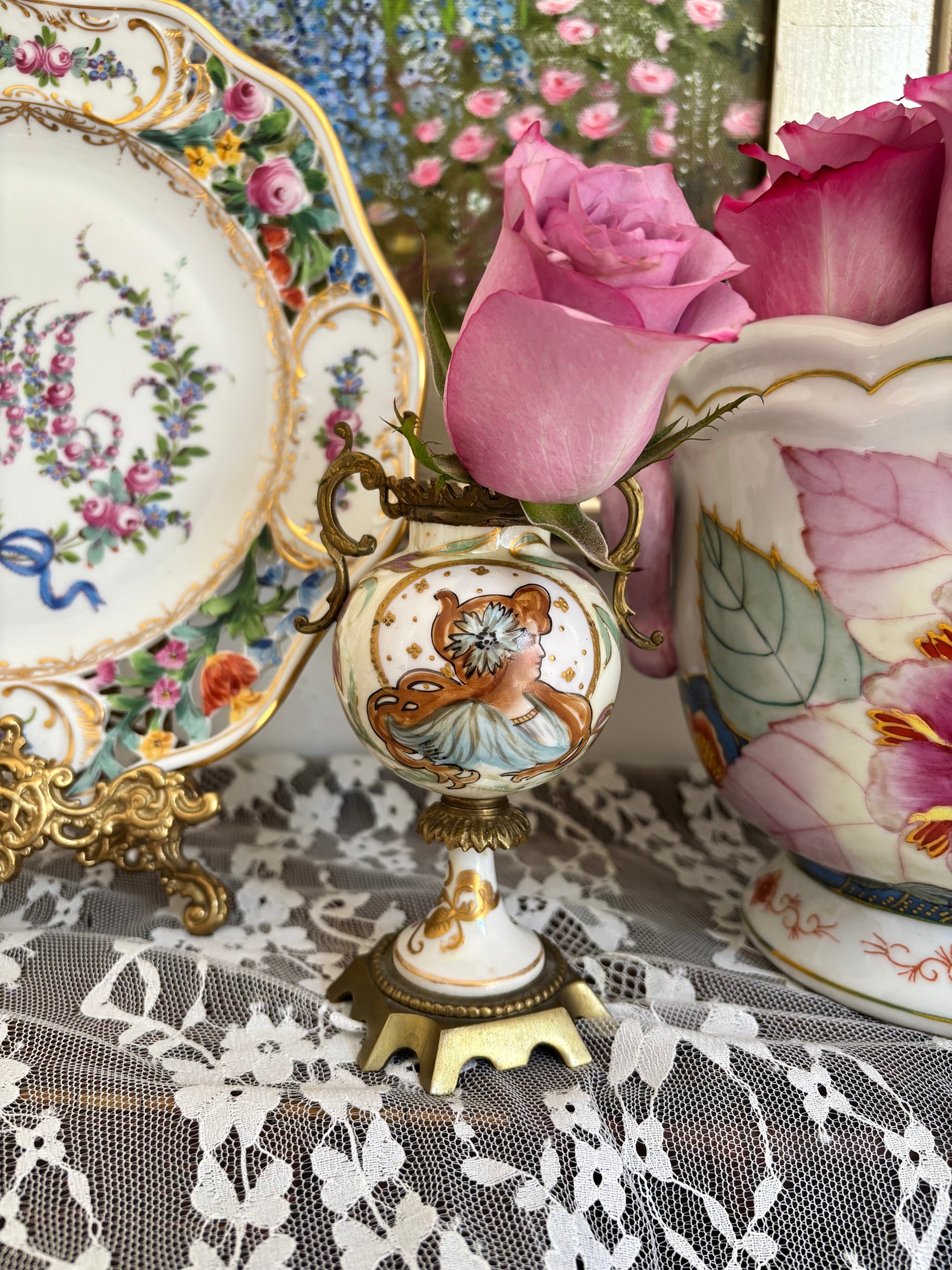 French Art Nouveau Miniature Urn