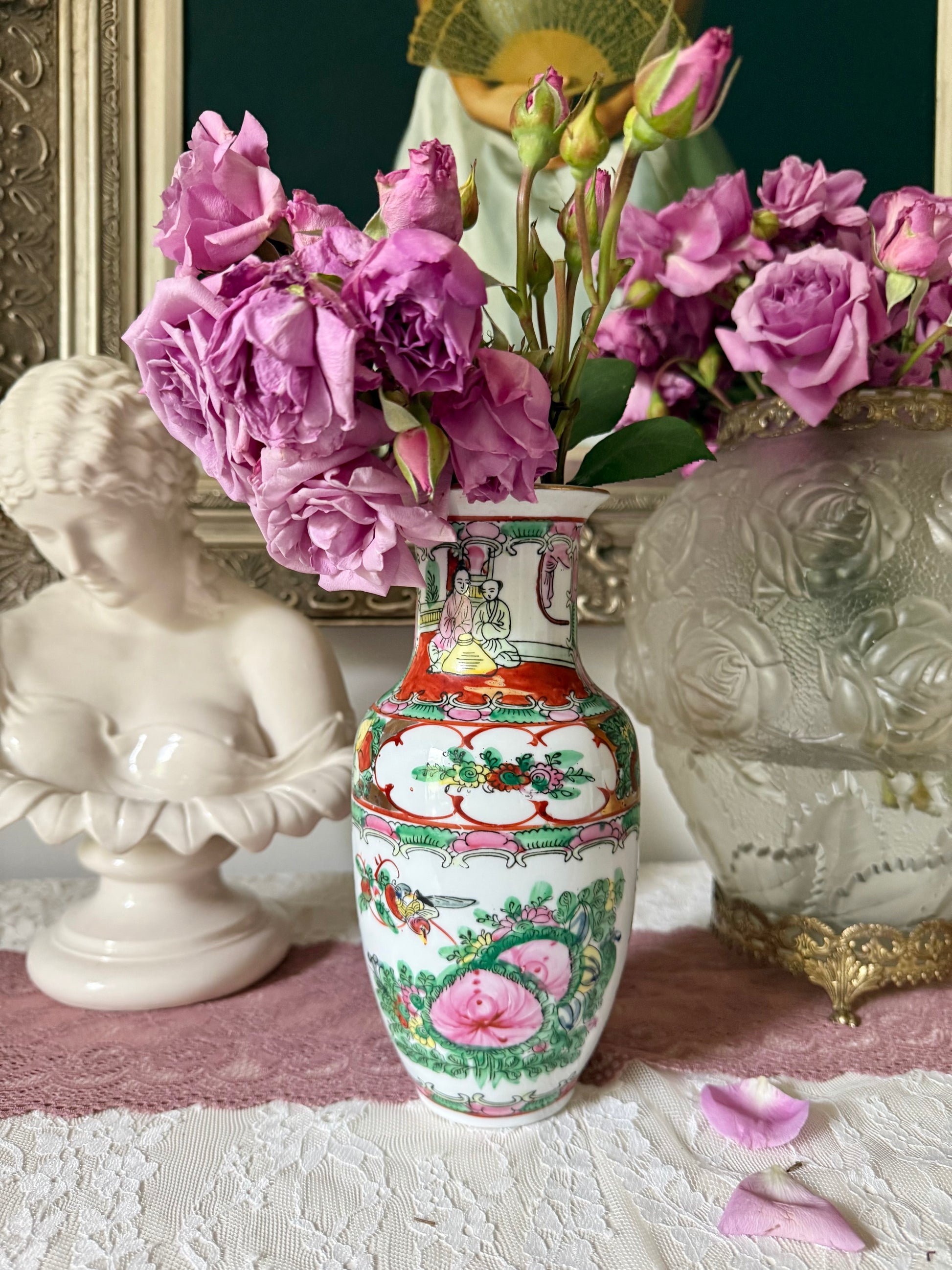 Rose Medallion Famille Vase