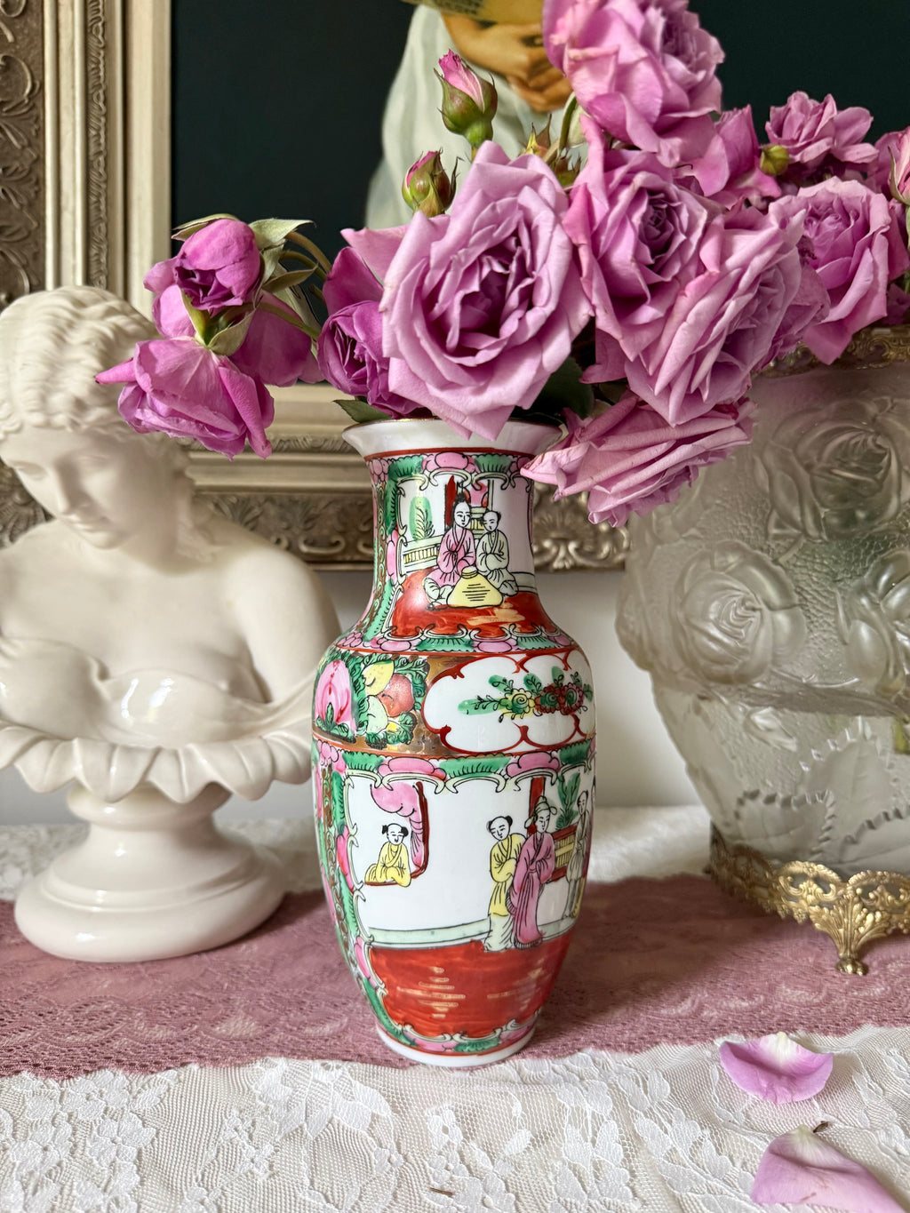 Rose Medallion Famille Vase
