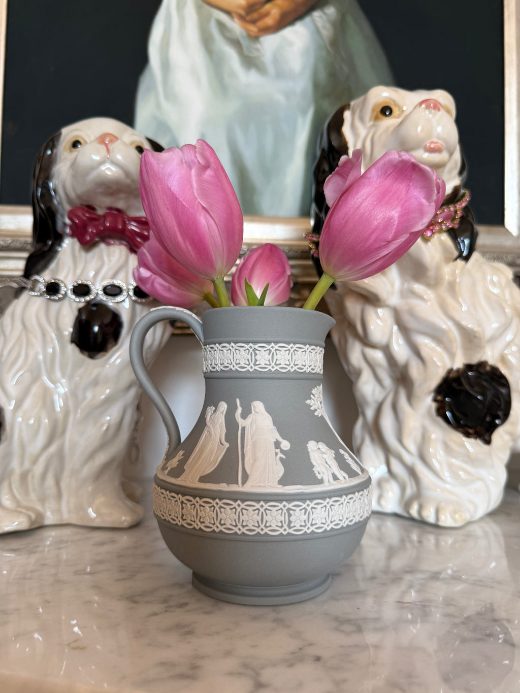 Sage Grey Wedgwood Pitcher