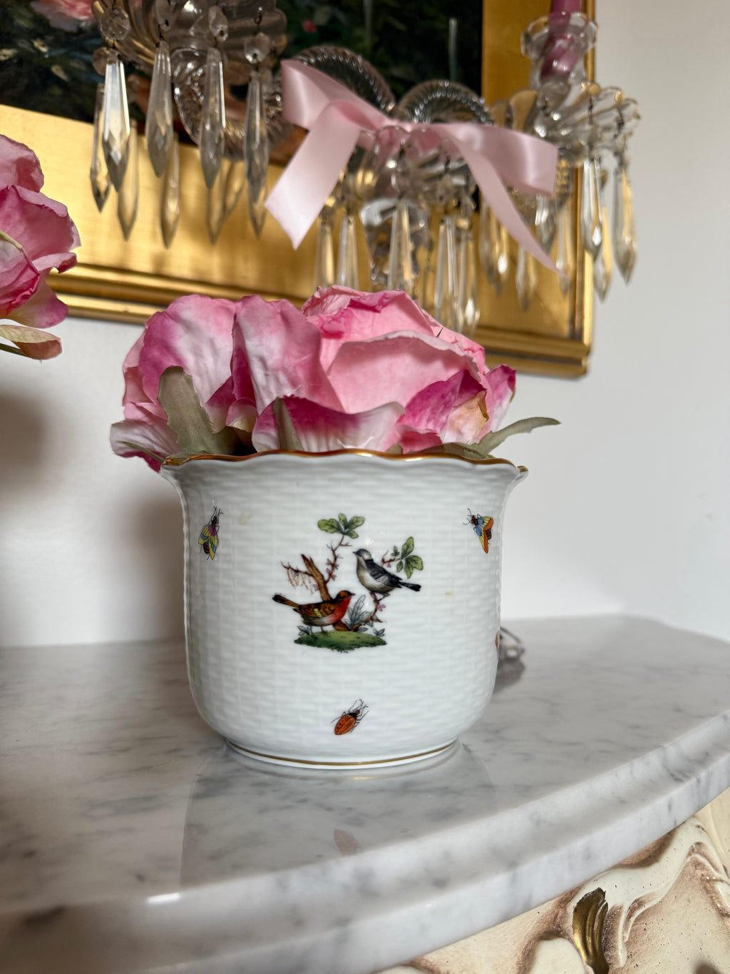 Herend Rothschild Bird Pattern Cachepot