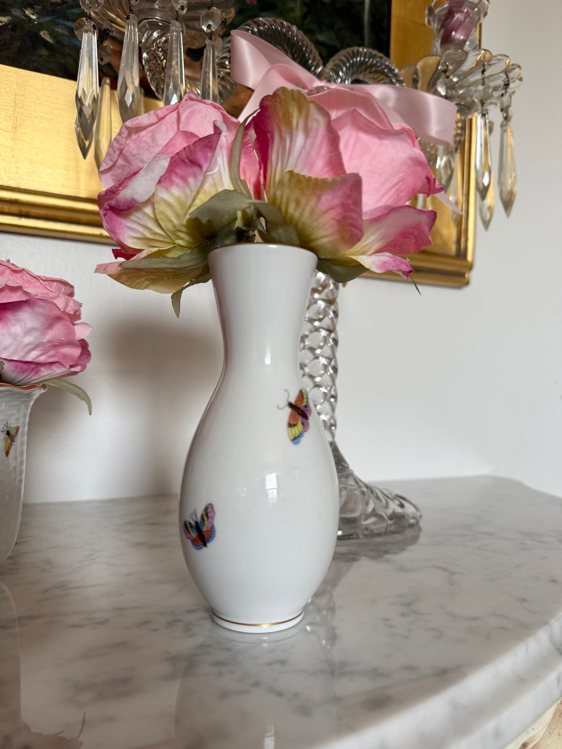 Herend Rothschild Bird Pattern Bud Vase